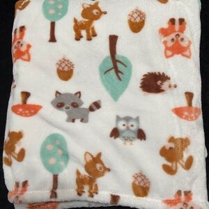 Berkshire Soft Blanket Throw Fox Hedgehog Owl Forest